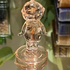 Vintage Boyd Kewpie Doll Figurine Pink Glass